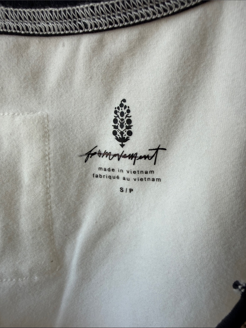 New Free People Movement White Contrast Trim Tank Top with Button Placket - Picture 6 of 10